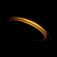 Leinwandbilder - glowing neon light.Curve golden line light effect.	