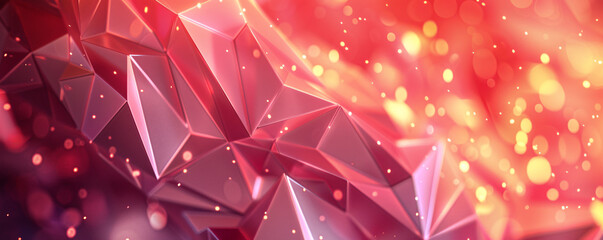 Poster - Abstract background with red triangles and bokeh is a great choice for technology or design projects