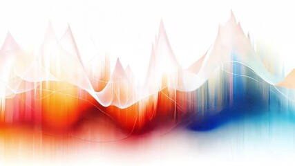Poster - Abstract Sound Waves: A vibrant and dynamic visual representation of sound waves, rendered in a stunning display of color and form.