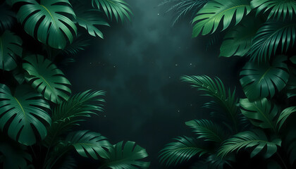 abstract green leaf texture, nature background, tropical leaf	
