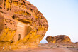 © robertharding - Tombs carved into the sandstone rock of Jabal Banat (Qasr al-Bint) area within site of Hegra, UNESCO, AlUla, Medina Province