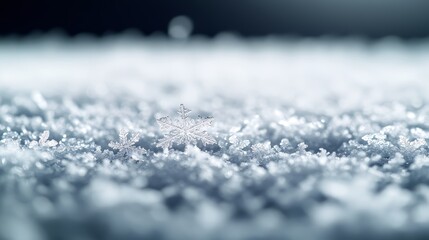 Poster - Delicate snowflakes with intricate designs scattered across a pristine white surface, each one uniquely shaped and beautifully detailed, captured in stunning macro