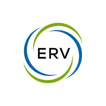 ERV creative minimalist letter logo.