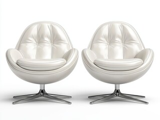 Wall Mural - Elegant minimalist design showcasing two white chairs in a bright room with clean lines and modern aesthetic