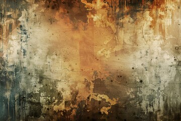 Poster - Urban landscape with grunge background featuring scratches, cracks, stains, and smudges