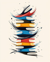 Poster - A minimalistic yet intriguing design depicting multiple books stacked together, emphasizing visual