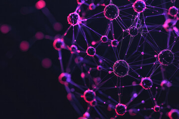 Poster - A stylized hub-and-spoke design with data nodes connected by flowing lines, representing the