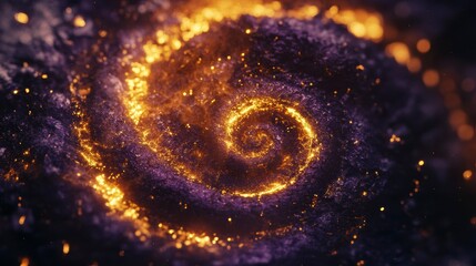 Aufkleber - Fiery spiral abstract art with glowing embers and dark background.