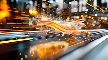 Poster - Dynamic digital transformation in urban environments abstract technology visualization art