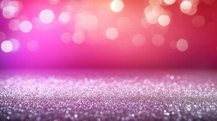 Aufkleber - A wide-angle view captures a shimmering silver and purple background filled with soft bokeh lights, perfect for evoking a festive New Year's atmosphere