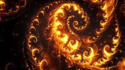 Aufkleber - Abstract fiery swirls and spirals fractal art.