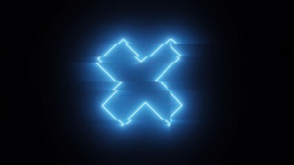 Poster - Cross shape Glitched. Computer generated 3d render