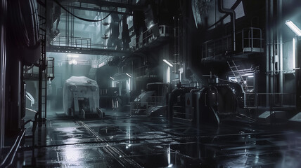 Leinwandbilder - This High-tech facility focuses on asteroid excavation and refining of regolith for resource extraction.