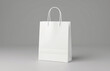 © NS Frames - Minimalist white paper shopping bag, smooth texture, serene and elegant