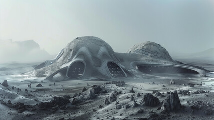 Poster - This refinery on an asteroid is engaged in regolith excavation and processing.