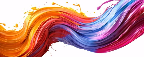 Poster - Abstract liquid paint splashing, mixing colors and forming a beautiful wave