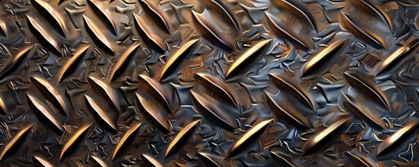 Poster - Seamless metal texture with diamond pattern showing industrial strength