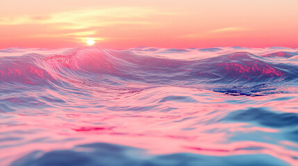 Poster - calming pastel water surface waves with gentle swirls and reflections in soft colors evoke tranquili