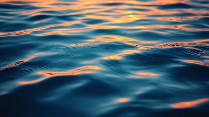 Poster - calming pastel water surface waves with gentle swirls and reflections in soft colors evoke tranquili