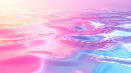 Poster - calming pastel water surface waves with gentle swirls and reflections in soft colors evoke tranquili