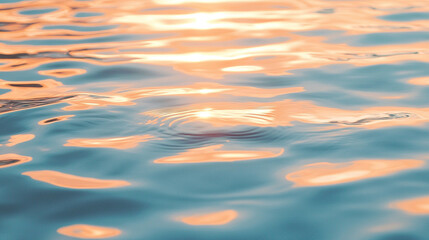 Poster - calming pastel water surface waves with gentle swirls and reflections in soft colors evoke tranquili