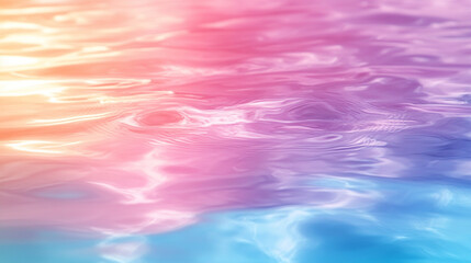 Poster - calming pastel water surface waves with gentle swirls and reflections in soft colors evoke tranquili