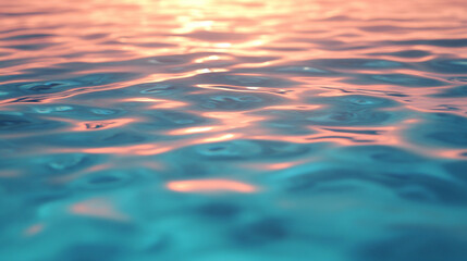 Poster - calming pastel water surface waves with gentle swirls and reflections in soft colors evoke tranquili
