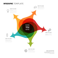 Poster - Infographic template with vibrant overlapping arrows in red, orange, green, and blue. For showcasing concepts, processes, or data in an engaging and organized manner.