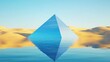 © aznan - Blue pyramid reflecting on water in the desert