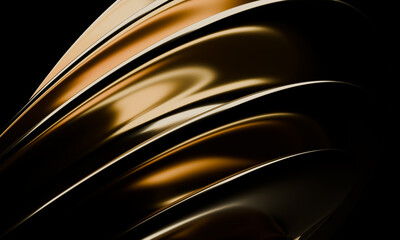Fototapete - Luxurious Gold Gradient Curves with a Polished Finish