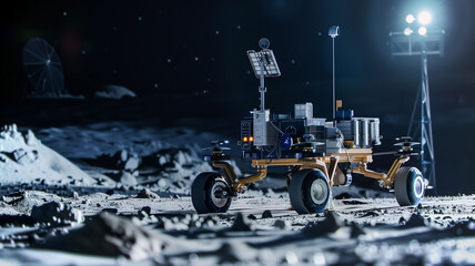 Poster - This Asteroid excavation rover works on the moon's surface, extracting valuable resources from regolith.