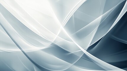 Poster - Abstract grayscale background with flowing, translucent curves and light effects.