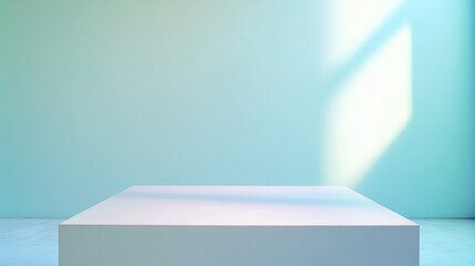 Aufkleber - Minimalist Digital Showcase Soft Pastel Product Podium with Ethereal Lighting - Innovative Tech Design Platform for Modern Brand Storytelling