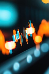 Leinwandbilder - Quantum Fintech Visualization Immersive Digital Investment Analytics with Neon Blur - Next-Gen Market Performance for Strategic Financial Intelligence