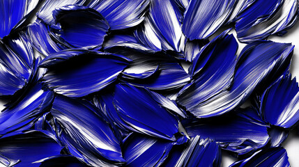 Poster - A dreamlike combination of blue paint strokes creating a beautiful abstract design with fluid lines and a striking visual aesthetic.