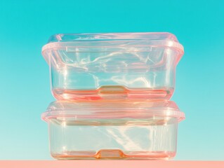 Poster - Minimalist Clear Food Storage Solutions Stackable Transparent Containers Revolutionizing Home Organization with Smart Design and Sustainable Meal Prep Efficiency