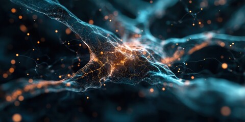 Aufkleber - Neurotech Visualization Quantum AI Data Flow Mapping - Innovative Digital Health Optimization and Cognitive Performance Insights in High-Resolution Micronetwork