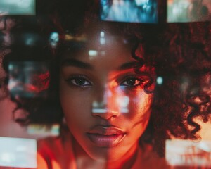 Leinwandbilder - Cinematic Digital Storytelling Gen Z Creative Professional Illuminating Multimedia Production with Artistic Visual Narrative and Innovative Tech Aesthetics