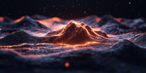 Aufkleber - Luminous Terrain Elemental Digital Landscapes Revealing Quantum Textures in Immersive 8K Wellness Visualization for Tech Innovation