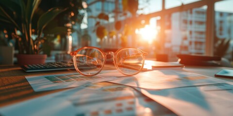 Aufkleber - Tax Day Financial Planning Aesthetic Golden Hour Workspace Insights for Strategic Wealth Management and Digital Entrepreneurship Optimization