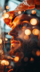 Poster - Cinematic Urban Dreamscape Moody Bokeh Portrait Capturing Millennial Creatives Introspective Moment in Soft Golden Lighting - Emotional Depth and Modern Atmospheric Storytelling