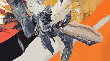 Fototapete - a beautiful painting of a bird in flight showcasing dynamic blend of fragmented overlapping forms wi