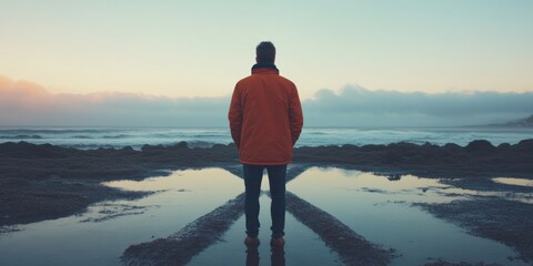 Aufkleber - Mindful Career Crossroads Gen Z Professionals Contemplative Journey Through Digital Transformation and Personal Resilience in Minimalist Landscape