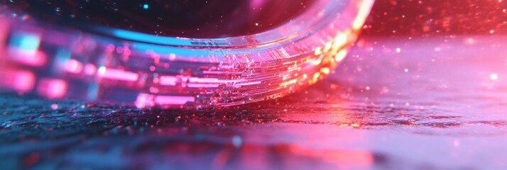 Leinwandbilder - Cybernetic Flow Immersive Digital Landscape with Quantum Aesthetic - Futuristic Network Visualization for Tech Innovation and Transformative Visual Communication