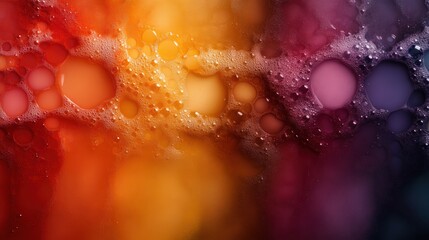Poster - Featuring a stunning blend of swirling bubbles in vibrant hues, this image captures an abstract essence reminiscent of fluid dynamics against dark tones.