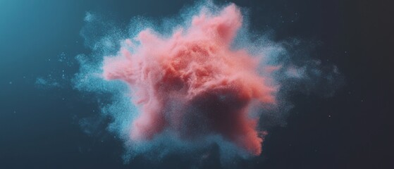 Aufkleber - Ethereal Data Visualization Quantum Cloud Computing Aesthetic with Dynamic Pink and Blue Particle Network - Next-Gen Digital Transformation Imagery