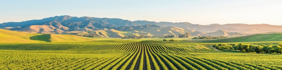 Leinwandbilder - Climate Resilience Panorama Precision Agriculture Landscape Showcasing Sustainable Farming Innovations, Renewable Energy Integration, and Regenerative Land Management Strategies