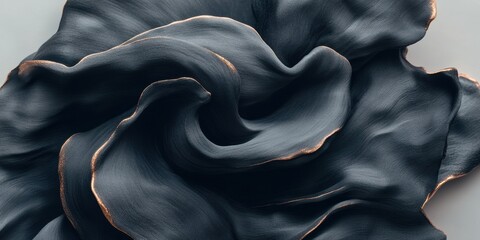 Poster - Fluid Elegance Sculptural Black Metallic Surface Design Exploring Organic Minimalism for High-End Branding and Luxury Digital Experiences