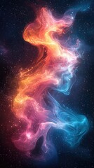 Poster - A colorful and swirling celestial nebula fills the dark space