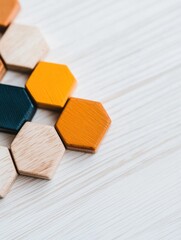 Aufkleber - Modular Design Innovation Minimalist Hexagonal Blocks Showcasing Contemporary Workspace Aesthetics and Creative Organizational Strategies